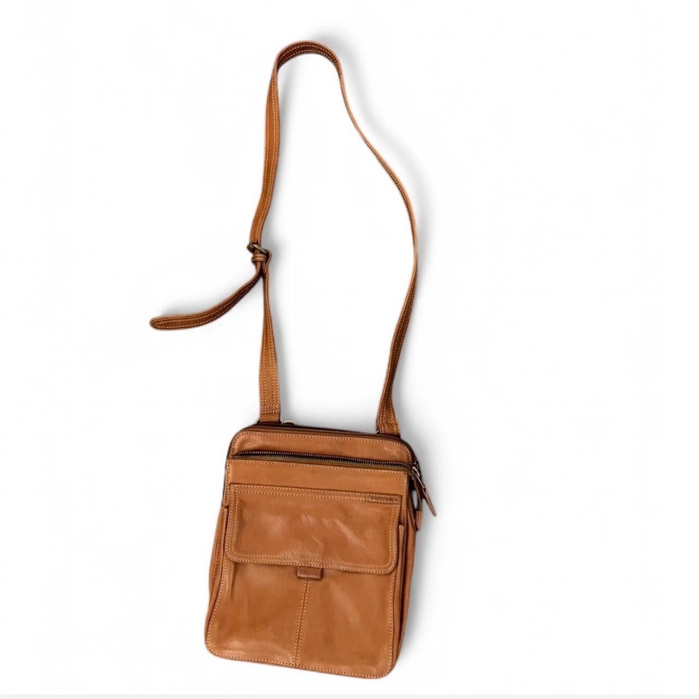 Brand new brown leather fossil satchel